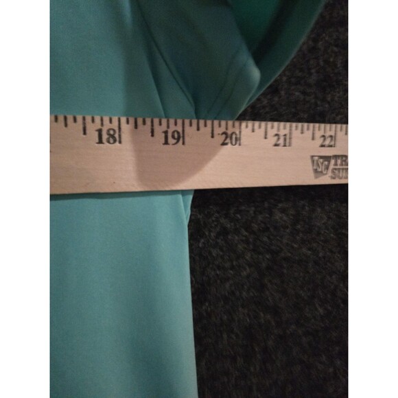 Lands’ End Top Womens Size M (10-12) Green Front Side Tie Short Sleeve Stretch - Picture 4 of 5